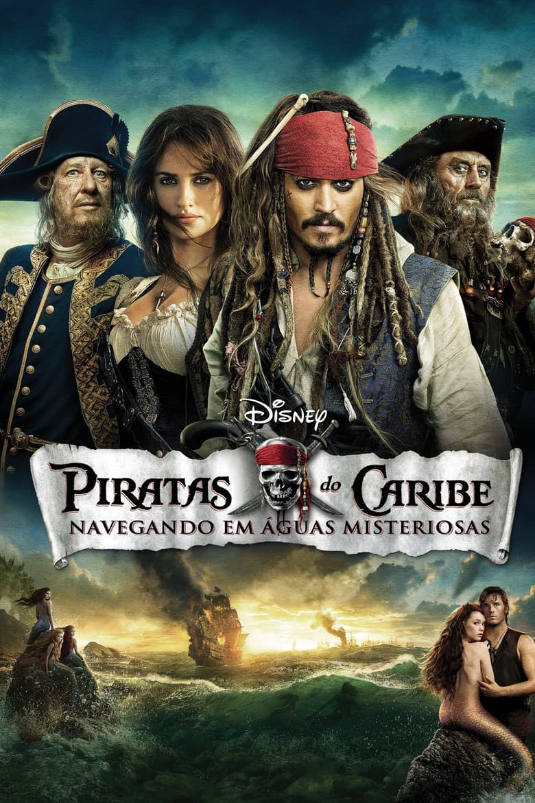 Capa de Piratas do Caribe: Navegando em Águas Misteriosas